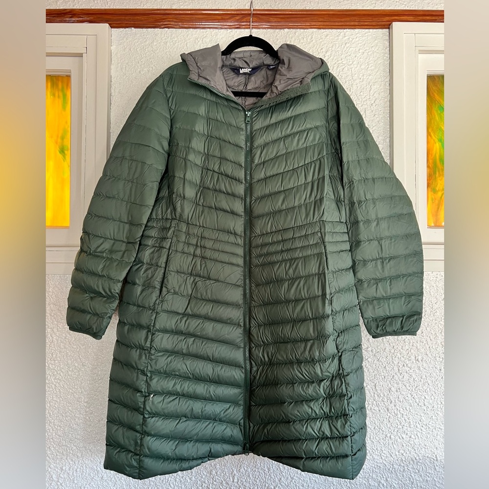 Lands End XL Ultralight Packable Down Jacket Coat